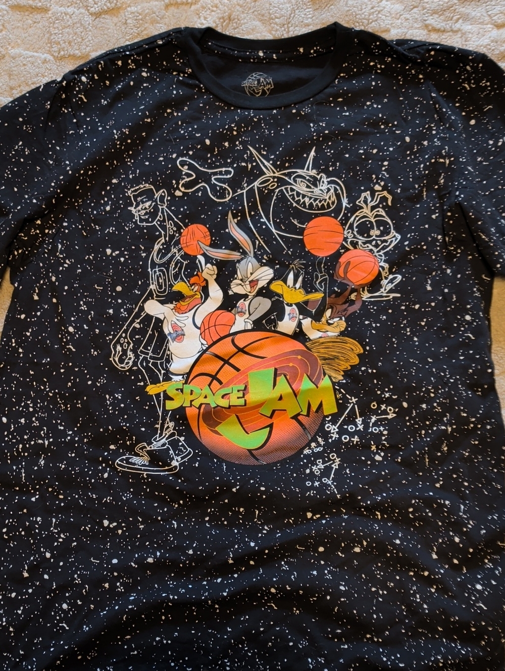 Space Jam Graphic Tee - Black with Multicolor Print